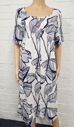 Leaf Print Lightweight Summer Shift Dress